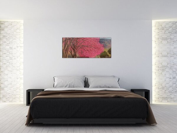Tablou cu copaci înfloriți (120x50 cm)