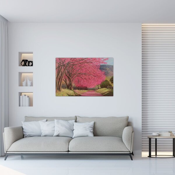 Tablou cu copaci înfloriți (90x60 cm)