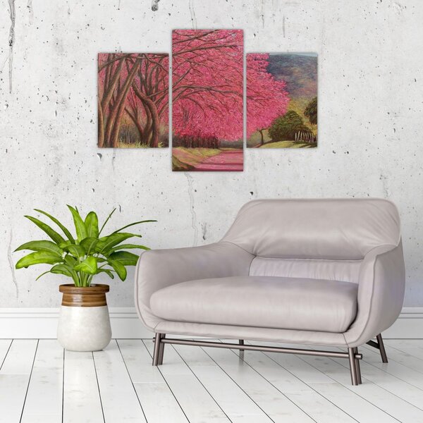 Tablou cu copaci înfloriți (90x60 cm)