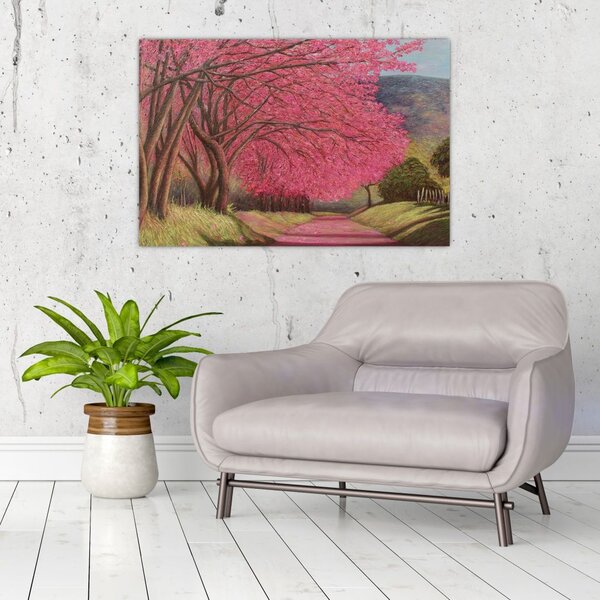 Tablou cu copaci înfloriți (90x60 cm)