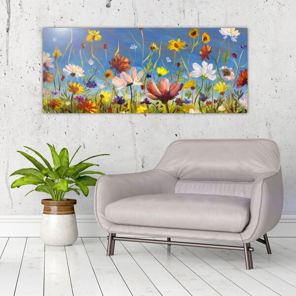 Tablou cu luncă înflorită (120x50 cm)