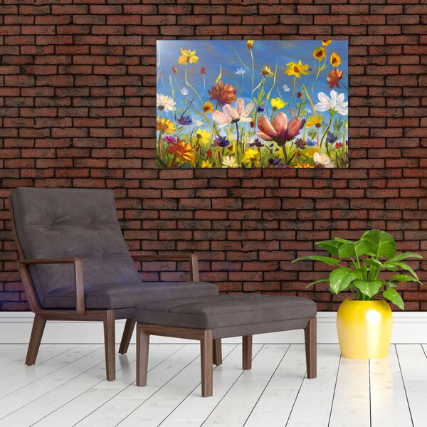 Tablou cu luncă înflorită (90x60 cm)