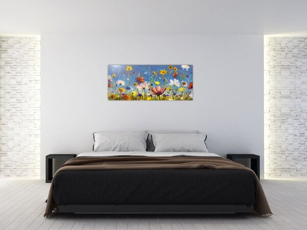 Tablou cu luncă înflorită (120x50 cm)