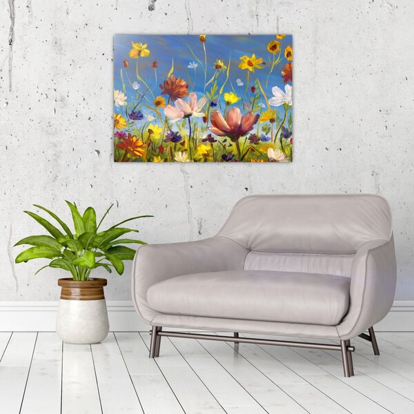 Tablou cu luncă înflorită (70x50 cm)