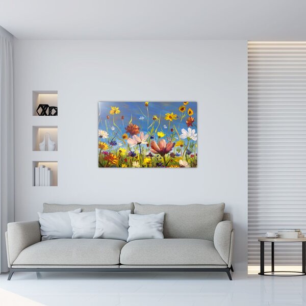 Tablou cu luncă înflorită (90x60 cm)