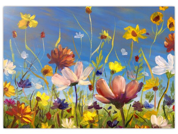 Tablou cu luncă înflorită (70x50 cm)
