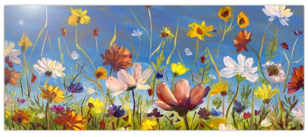 Tablou cu luncă înflorită (120x50 cm)