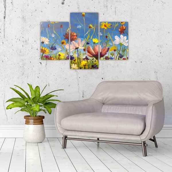 Tablou cu luncă înflorită (90x60 cm)
