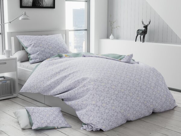 Lenjerie de pat din bumbac flanelat Culoare gri, EMERALD + husă de pernă 40x50 cm Gratuit