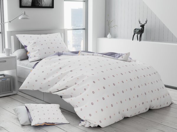 Lenjerie de pat din bumbac flanelat Culoare Alb, TERN + husă de pernă 40x50 cm Gratuit