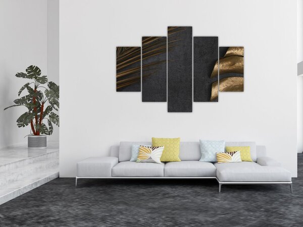 Tablou cu frunze aurii (150x105 cm)