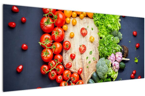 Tablou - Masa plină cu legume (120x50 cm)