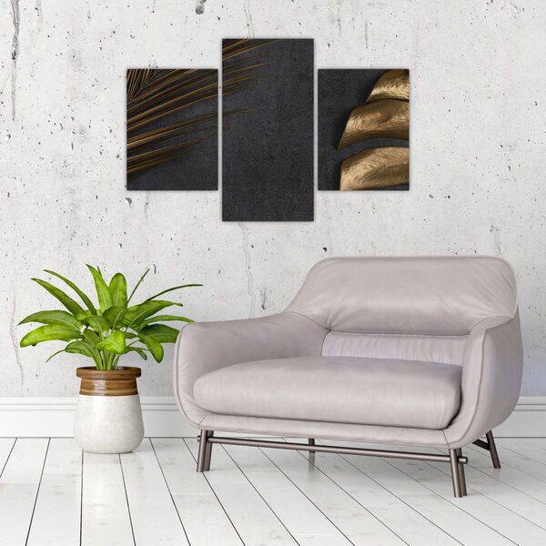 Tablou cu frunze aurii (90x60 cm)
