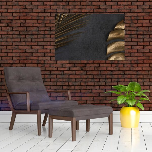 Tablou cu frunze aurii (90x60 cm)
