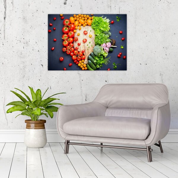 Tablou - Masa plină cu legume (70x50 cm)
