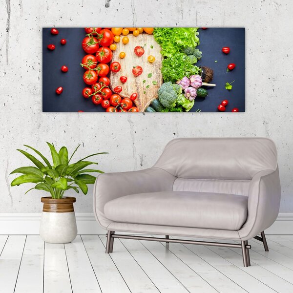 Tablou - Masa plină cu legume (120x50 cm)