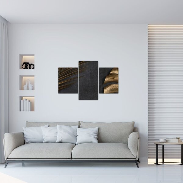 Tablou cu frunze aurii (90x60 cm)