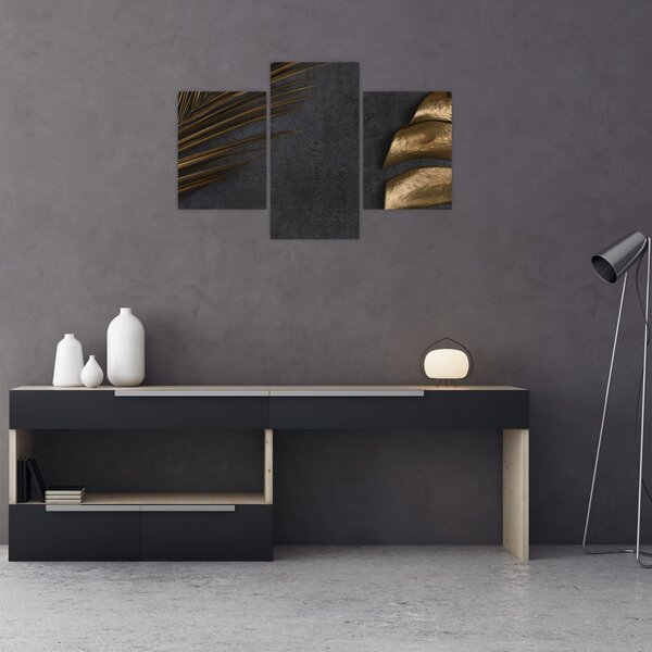 Tablou cu frunze aurii (90x60 cm)