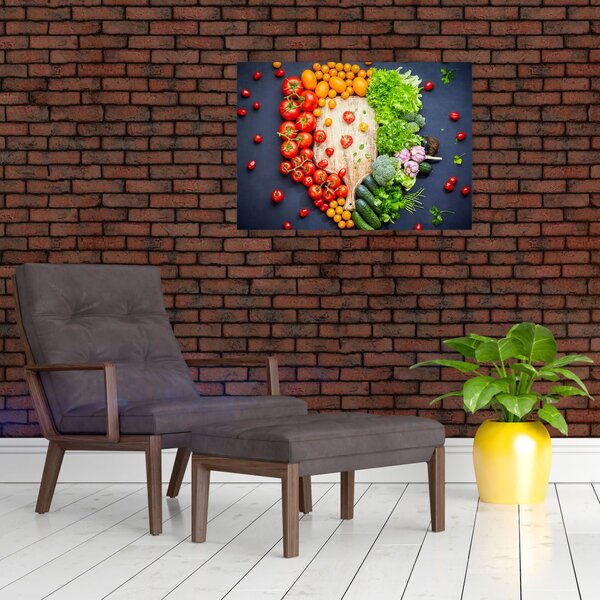 Tablou - Masa plină cu legume (70x50 cm)