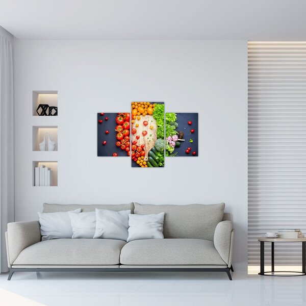 Tablou - Masa plină cu legume (90x60 cm)