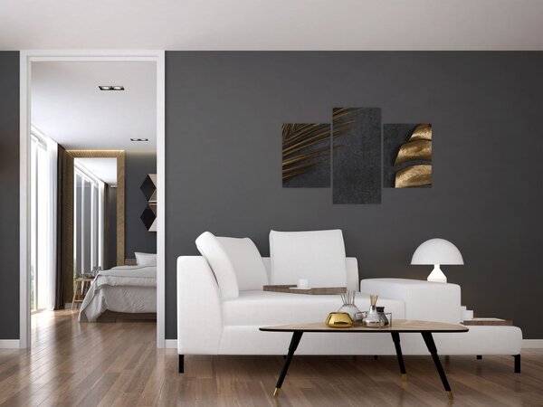 Tablou cu frunze aurii (90x60 cm)