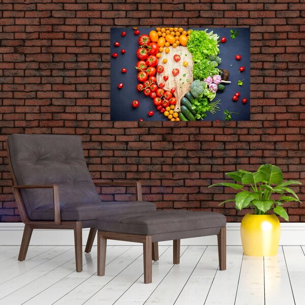 Tablou - Masa plină cu legume (90x60 cm)