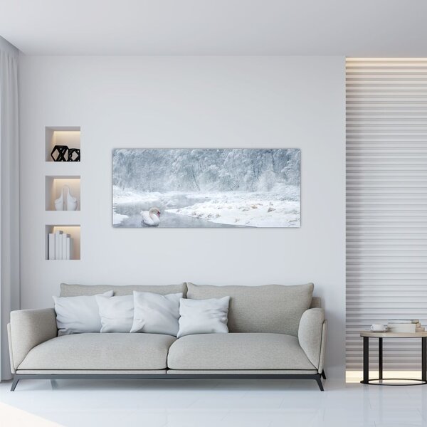 Tablou cu lebăde (120x50 cm)