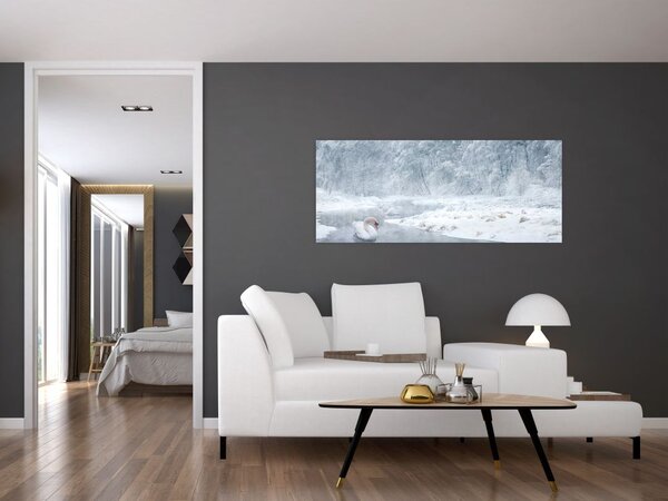 Tablou cu lebăde (120x50 cm)
