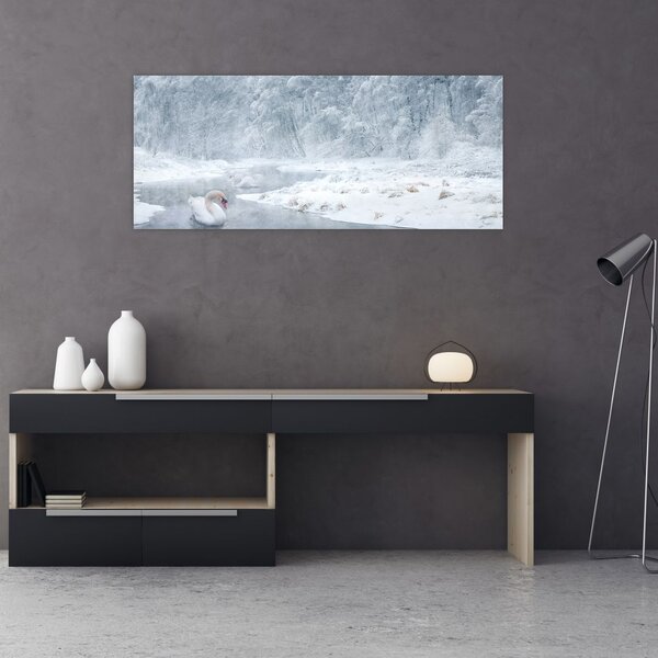 Tablou cu lebăde (120x50 cm)
