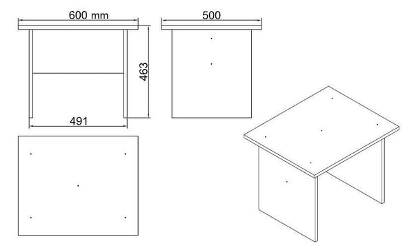 Set mobilier de birou Linta, 5 piese, 140x74x60 cm
