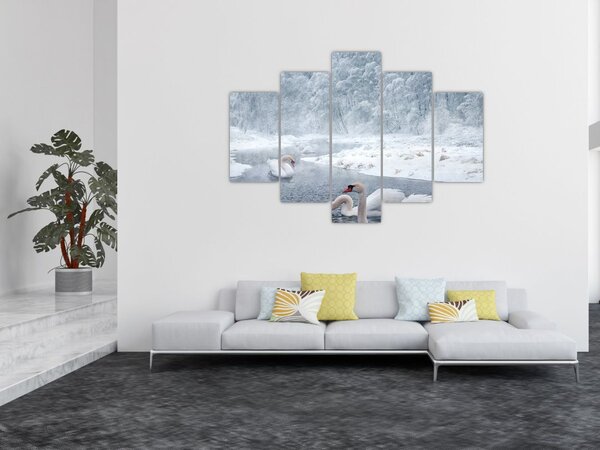 Tablou cu lebăde (150x105 cm)