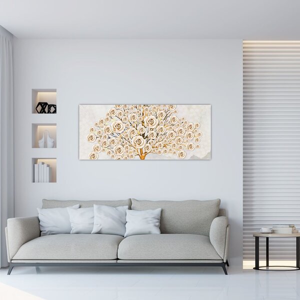 Tablou cu copac cu flori (120x50 cm)