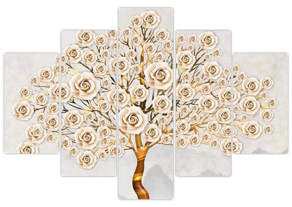 Tablou cu copac cu flori (150x105 cm)