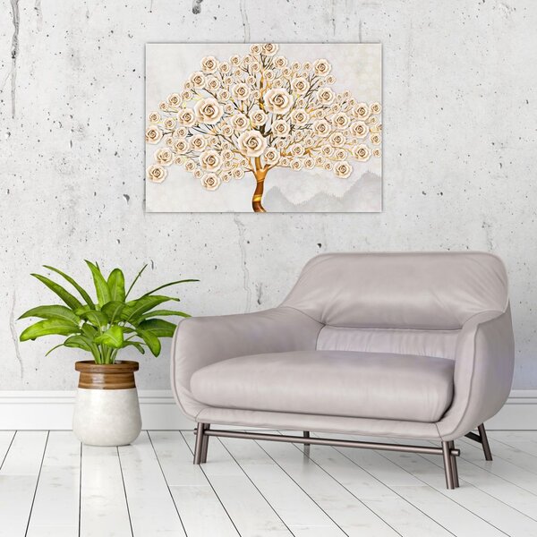 Tablou cu copac cu flori (70x50 cm)