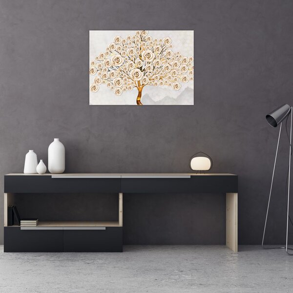 Tablou cu copac cu flori (70x50 cm)