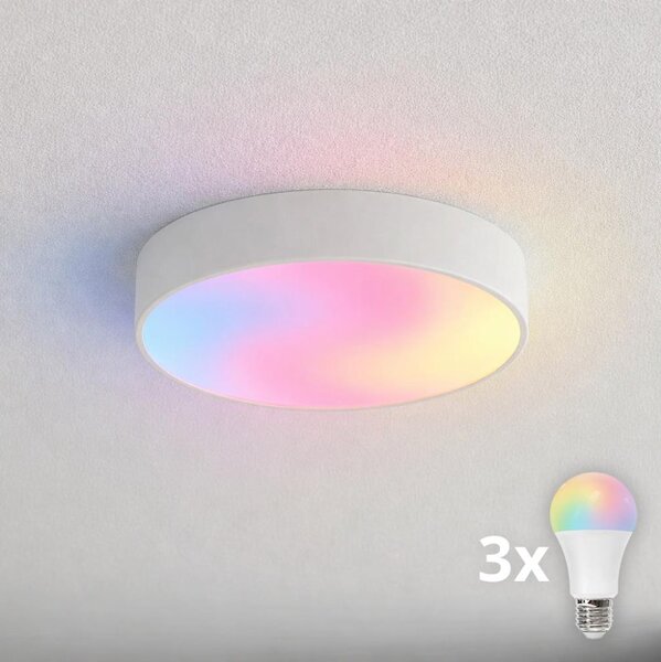 Brilagi - Plafonieră LED RGBW reglabilă pentru baie CLARE 3xE27/9W/230V IP54 Wi-Fi alb