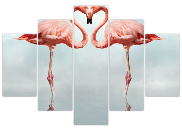 Tablou cu doi flamingo (150x105 cm)