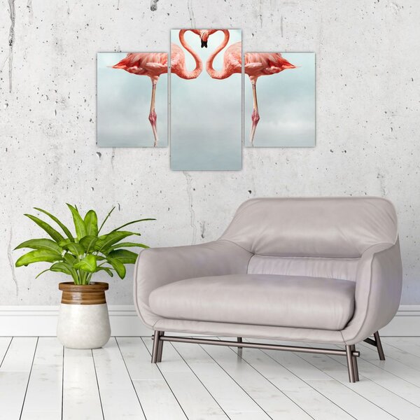 Tablou cu doi flamingo (90x60 cm)