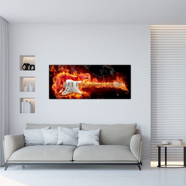 Tablou - Gtara în flăcări (120x50 cm)