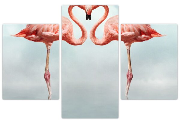 Tablou cu doi flamingo (90x60 cm)