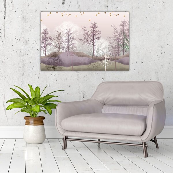 Tablou cu pădure (90x60 cm)