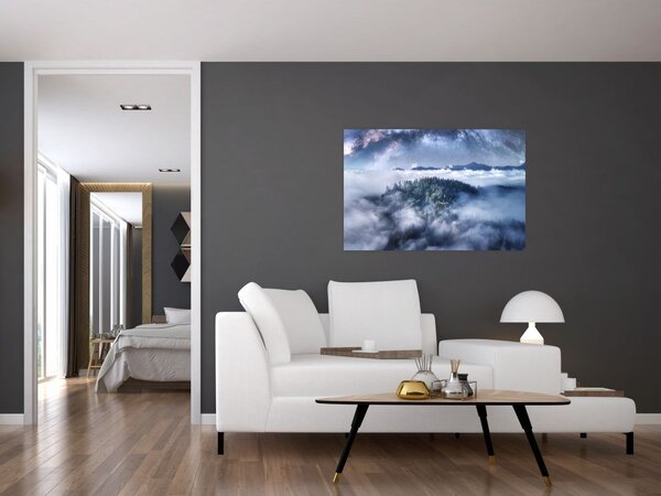 Tablou pădurii în ceață (90x60 cm)