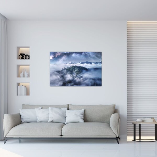 Tablou pădurii în ceață (90x60 cm)