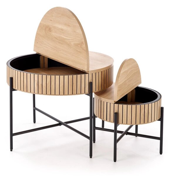Set 2 masute cafea DANTE, stejar/negru