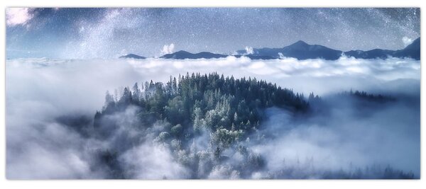 Tablou pădurii în ceață (120x50 cm)
