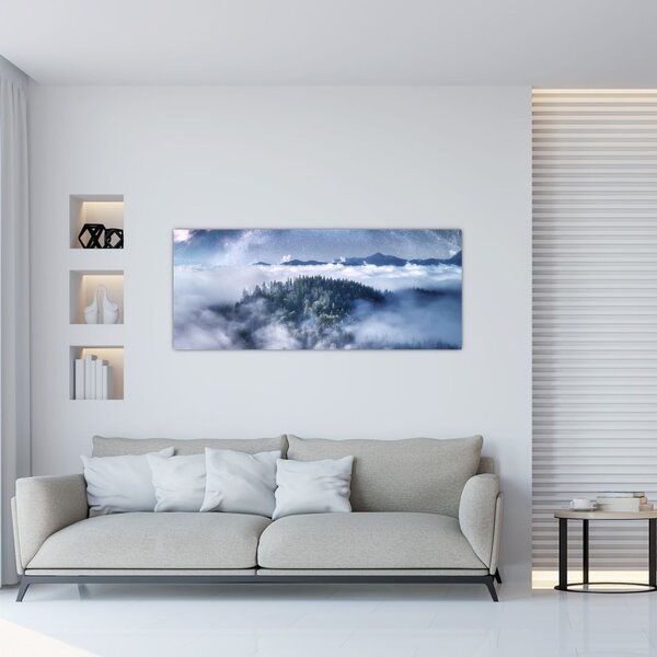 Tablou pădurii în ceață (120x50 cm)