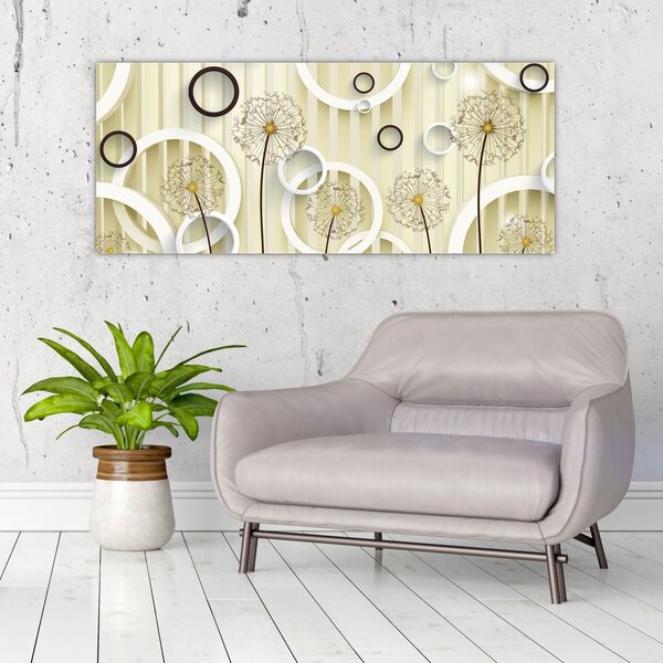 Tablou abstract a păpădiei (120x50 cm)