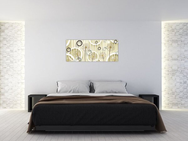 Tablou abstract a păpădiei (120x50 cm)