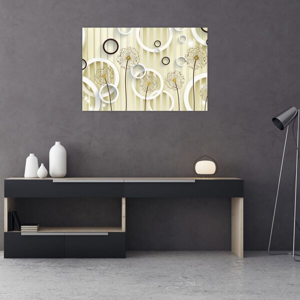 Tablou abstract a păpădiei (90x60 cm)