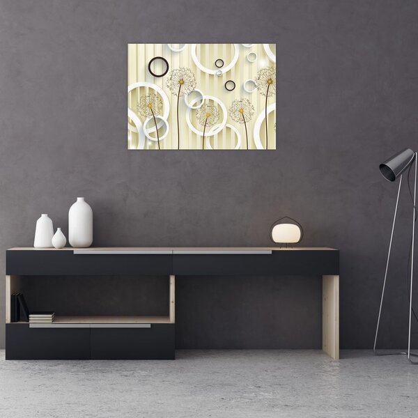 Tablou abstract a păpădiei (70x50 cm)